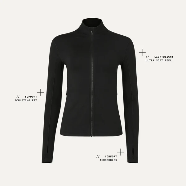 Damen-Matte-Reißverschluss-Jacke x Strumpfhose